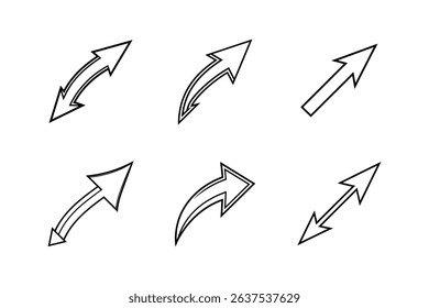arrow left icon line art vector illustration