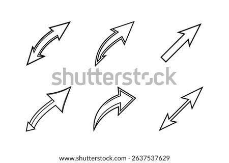 arrow left icon line art vector illustration