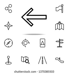 arrow to left icon. Navigation icons universal set for web and mobile on white background