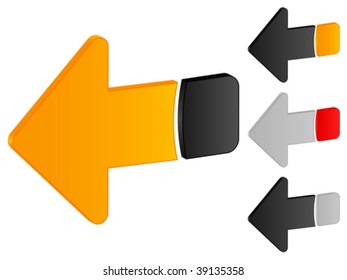 Arrow left  icon on a white background. Vector illustration.