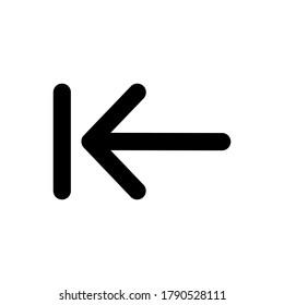 Arrow Left icon outline vector. isolated on white background