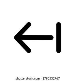 Arrow Left icon outline vector. isolated on white background