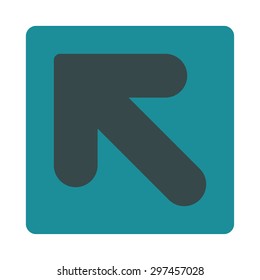 Arrow Up Left icon from Primitive Buttons OverColor Set. This rounded square flat button is drawn with soft blue colors on a white background.
