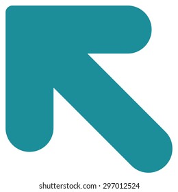 Arrow Up Left icon from Primitive Set. This isolated flat symbol is drawn with soft blue color on a white background, angles are rounded.