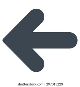 Arrow Left icon from Primitive Set. This isolated flat symbol is drawn with smooth blue color on a white background, angles are rounded.