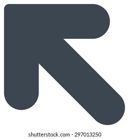 Arrow Up Left icon from Primitive Set. This isolated flat symbol is drawn with smooth blue color on a white background, angles are rounded.