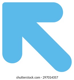 Arrow Up Left icon from Primitive Set. This isolated flat symbol is drawn with blue color on a white background, angles are rounded.