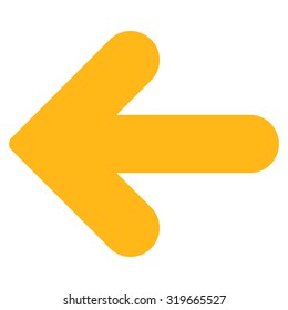 Arrow Left icon from Primitive Set. This isolated flat symbol is drawn with yellow color on a white background, angles are rounded.