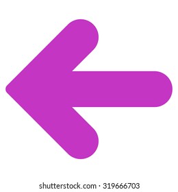 Arrow Left icon from Primitive Set. This isolated flat symbol is drawn with violet color on a white background, angles are rounded.