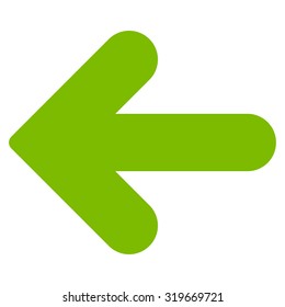 Arrow Left icon from Primitive Set. This isolated flat symbol is drawn with eco green color on a white background, angles are rounded.