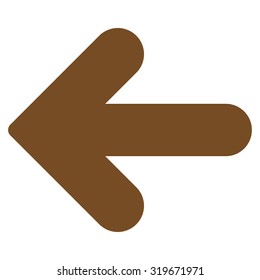 Arrow Left icon from Primitive Set. This isolated flat symbol is drawn with brown color on a white background, angles are rounded.