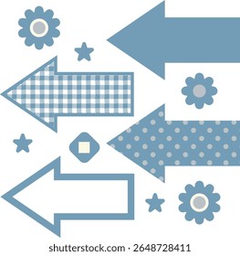 Arrow left icon set - blue