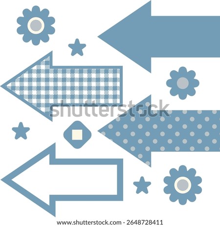 Arrow left icon set - blue