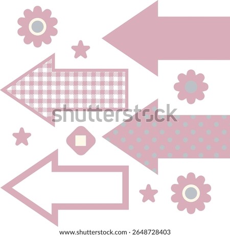 Arrow left icon set - pink