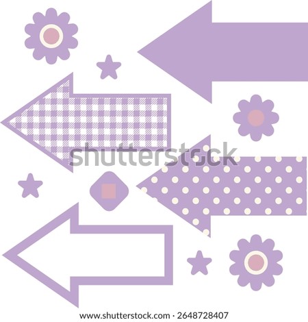 Arrow left icon set - purple