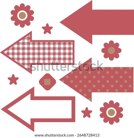 Arrow left icon set - red