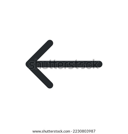 Arrow left icon, simple illustration
