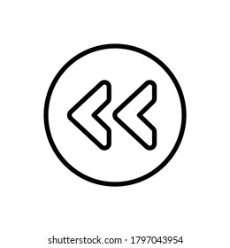 Icono de flecha a la izquierda. Línea simple, contorno de elementos vectoriales de iconos de puntero para ui y ux, sitio web o aplicación móvil