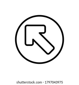 Arrow up and left icon. Simple line, outline vector elements of pointer icons for ui and ux, website or mobile application