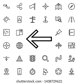 Arrow to left icon. Universal set of navigation for website design and development, app development