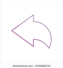 Icono de flecha izquierda con fondo blanco Vector Ilustración de stock