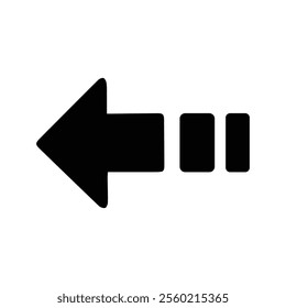 arrow to the left icon with white background