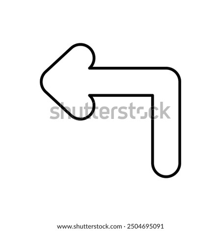 arrow left icon with white background vector stock illustration