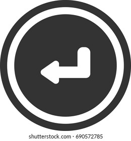 Arrow left icon,circle sign design