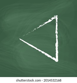 Arrow left line Icon design white chalk. Draw a picture on the blackboard.