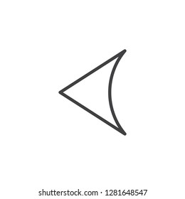 Arrow left line icon. linear style sign for mobile concept and web design. Left arrow pointer outline vector icon. Symbol, logo illustration. Pixel perfect vector graphics
