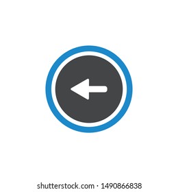 Arrow left minimal solid icon vector