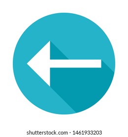 Arrow left, modern flat icon with long shadow