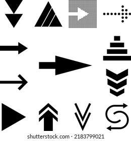 arrow, left, navigation icon in a collection with other items