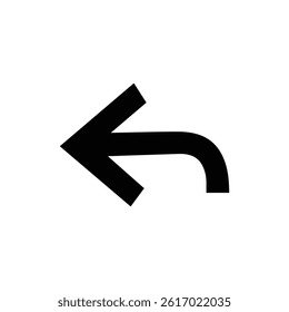 Arrow Left Navigation Icon Pointing Left Thick Tail Black Filled