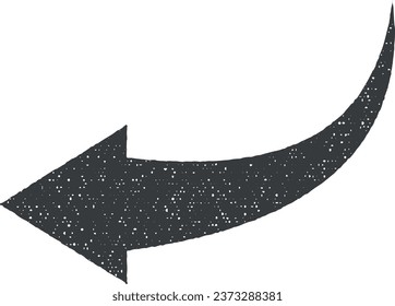 arrow, left, navigation icon vector illustration in stamp style