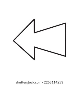 Arrow Left Outlined Icon Vector Illustration Design PNG