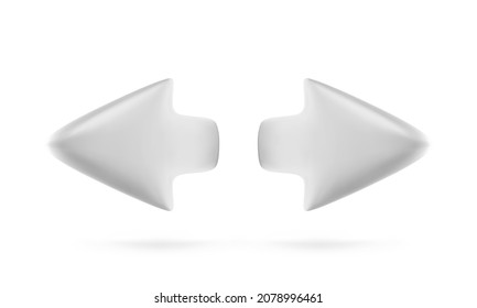 Arrow. Left and right 3d arrows. Next and prev button navigation. Vector illustration
