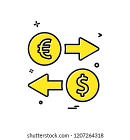 arrow left right dollar euro icon vector design