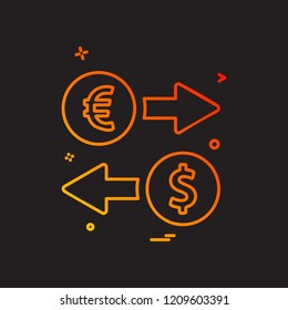 arrow left right dollar euro icon vector design