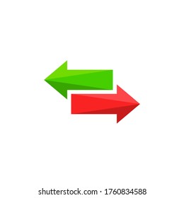 Arrow left and right in flat style. Vector issolated illustration for web design