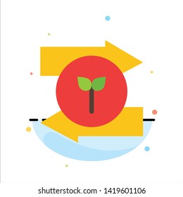 Arrow, Left, Right, Green Eco Abstract Flat Color Icon Template