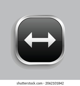 arrow left right icon design. Glossy Button style rounded rectangle isolated on gray background.. Vector illustration