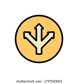 Arrow left, right and up icon. Simple color with outline vector elements of pointer icons for ui and ux, website or mobile application