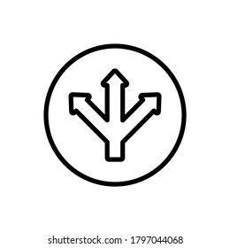 Arrow left, right and up icon. Simple line, outline vector elements of pointer icons for ui and ux, website or mobile application