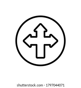 Arrow left, right and up icon. Simple line, outline vector elements of pointer icons for ui and ux, website or mobile application