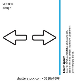 arrow to left and right line icon