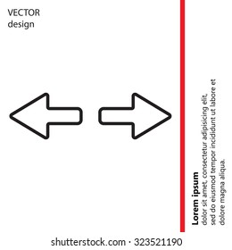 arrow to left and right line icon