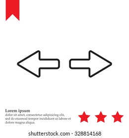 arrow to left and right line icon