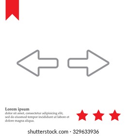 arrow to left and right line icon