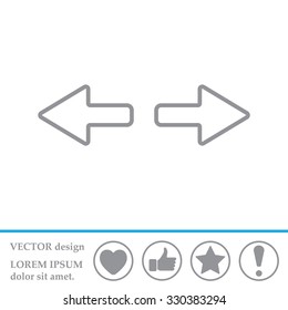 arrow to left and right line icon